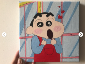 蜡笔小新水粉画