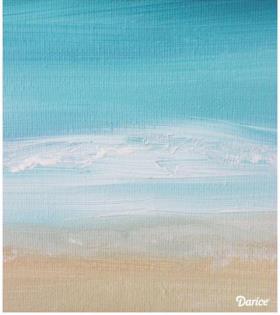 创意水粉画：海天相接