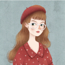 一组清新淡雅的少女插画