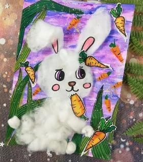 适合儿童的可爱小白兔水粉画教程