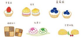 美味点心、糕点简笔画合集