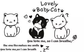 可爱的小猫咪手帐素材简笔画