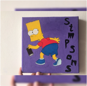 动漫人物辛普森simpsons水粉画