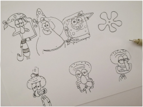 章鱼哥简笔画来啦
