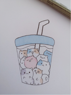 超萌超可爱的杯子简笔画