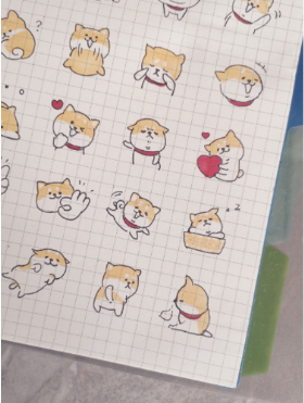 一只可爱小柴犬简笔画，萌萌哒