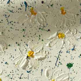 分享一幅不一样的零基础水粉画：《淡雅小雏菊》