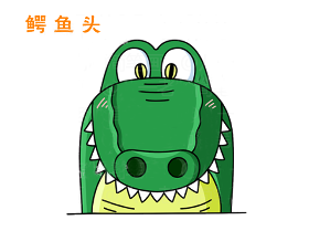 鳄鱼头像简笔画
