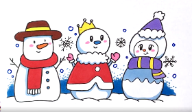 2021年雪人简笔画
