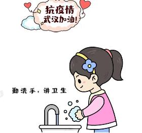 新形冠状病毒简笔画 勤洗手讲卫生