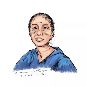 “最美护士姐姐”陈颖简笔画 她不怕与确诊患者零距离接触，她全副武装，脸上留下了最美的印痕