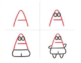 用英文字母A画简笔画，简单好画