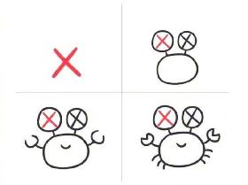 用英文字母X画螃蟹的简笔画
