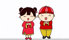 2021年新年拜年简笔画