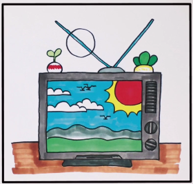80年代电视机简笔画