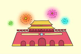 我爱北京天安门简笔画