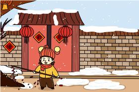 过年放鞭炮简笔画